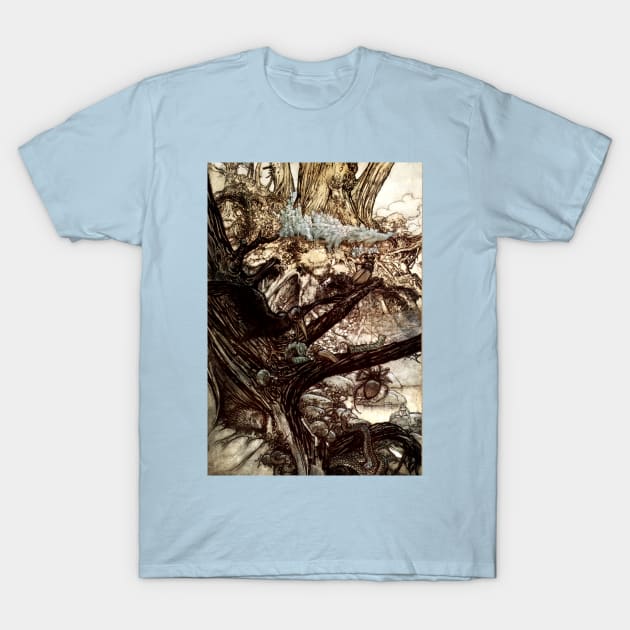 Fairies and Forest Creatures - Arthur Rackham T-Shirt by forgottenbeauty